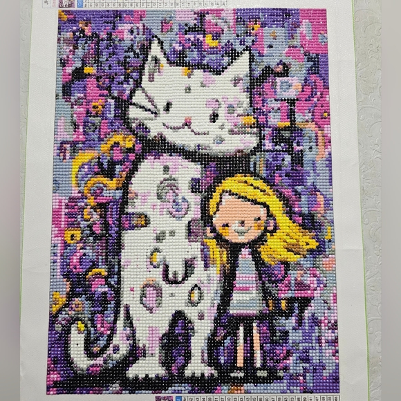 Little Girl And Her Big Cat - Picture 1 of 2